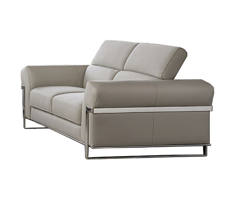 American Eagle Furniture - EK012 Light Gray Italian Leather 2 Piece Sofa SET - EK012-LG-SL - GreatFurnitureDeal