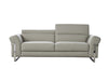 American Eagle Furniture - EK012 Light Gray Italian Leather 3 Piece Living Room Set - EK012-LG-SLC - GreatFurnitureDeal