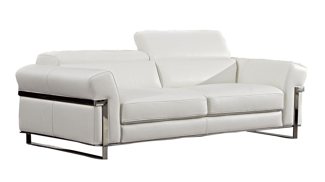 American Eagle Furniture - EK012 White Italian Full  Leather 3 Piece Living Room Set - EK012-W- SLC - GreatFurnitureDeal