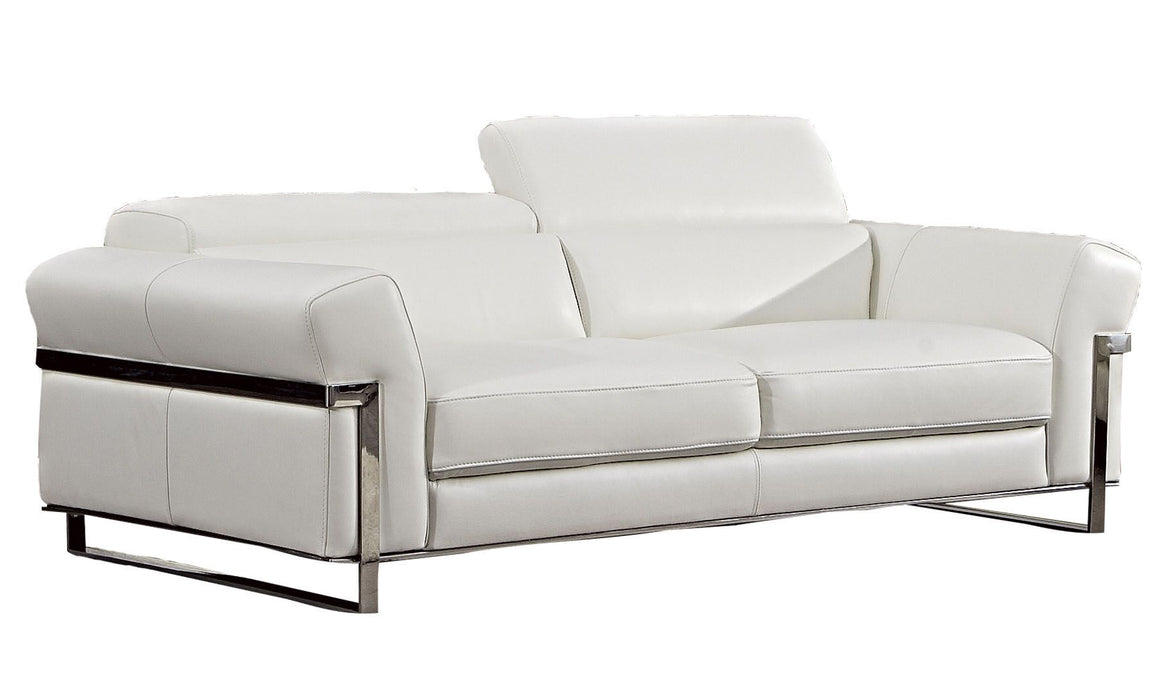 American Eagle Furniture - EK012 White Italian Full Leather Sofa - EK012-W-SF