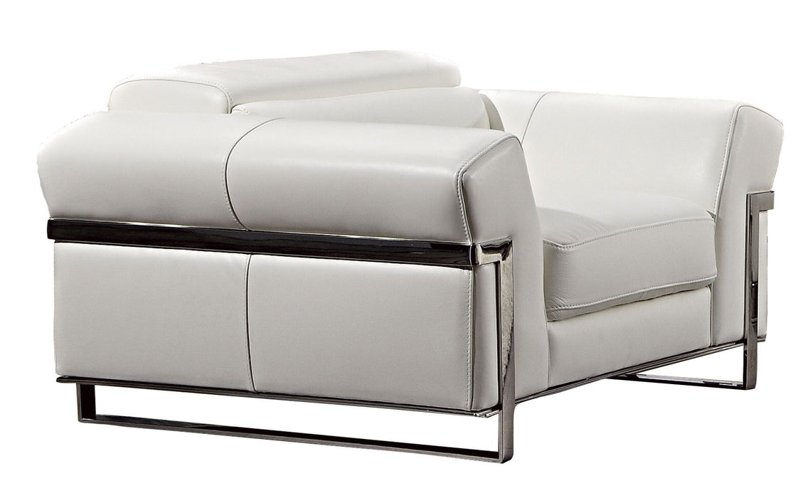 American Eagle Furniture - EK012 White Italian Full Leather Chair - EK012-W-CHR - GreatFurnitureDeal