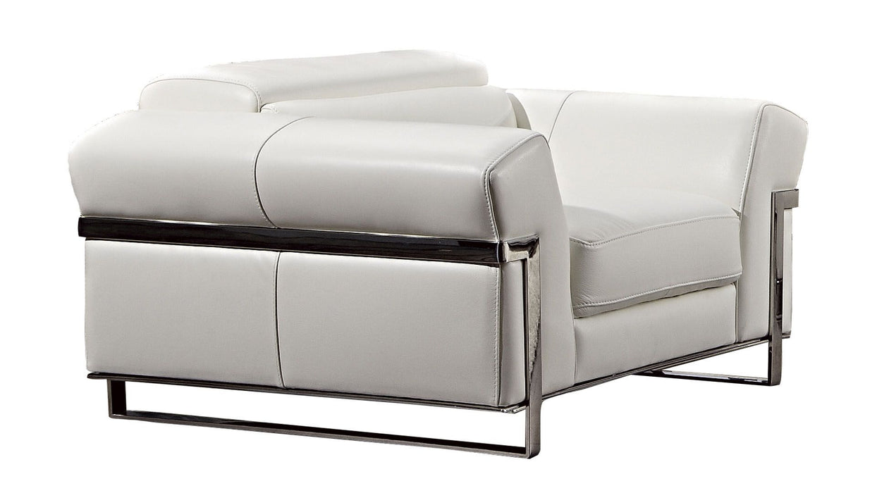 American Eagle Furniture - EK012 White Italian Full  Leather 3 Piece Living Room Set - EK012-W- SLC - GreatFurnitureDeal