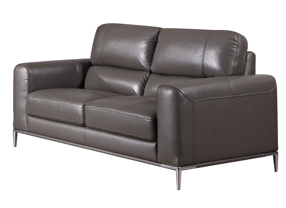 American Eagle Furniture - EK016 Taupe Italian Leather Loveseat - EK016-TPE-LS
