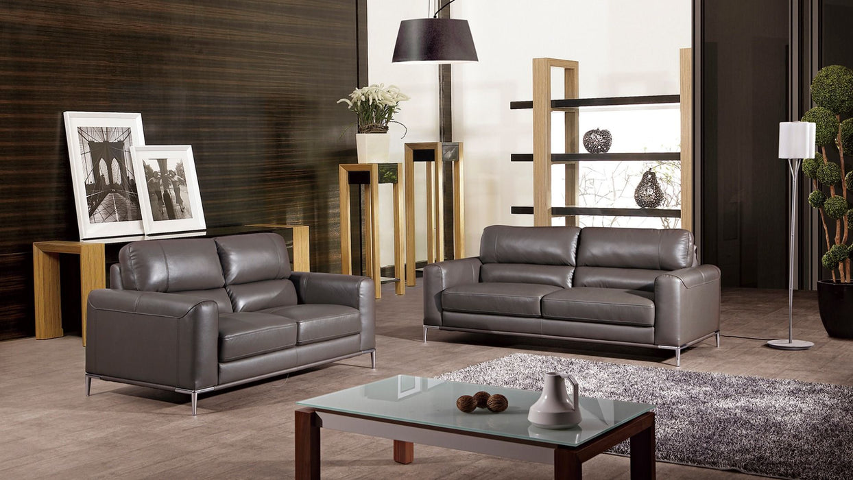 American Eagle Furniture - EK016 Taupe Italian Leather Loveseat - EK016-TPE-LS