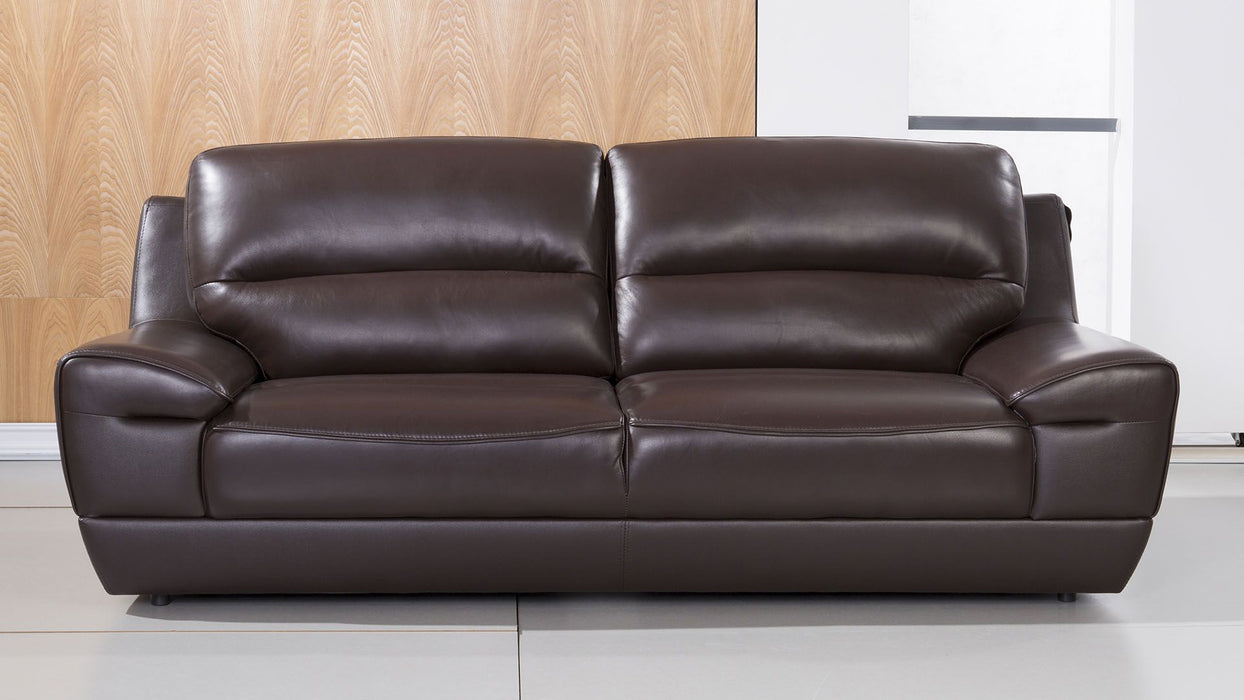 American Eagle Furniture - EK018 Dark Brown Italian Leather Sofa - EK018-DB-SF - GreatFurnitureDeal