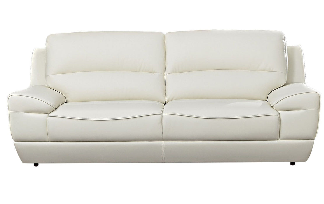 American Eagle Furniture - EK018 White Italian Leather Sofa - EK018-W-SF