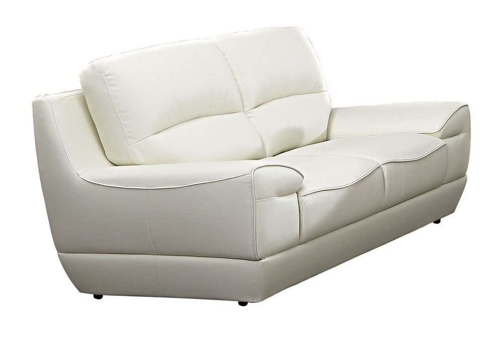 American Eagle Furniture - EK018 White Italian Leather Loveseat - EK018-W-LS