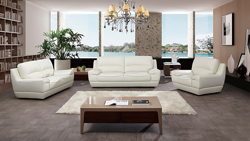 American Eagle Furniture - EK018 White Italian Leather 2 Piece Sofa Set - EK018-W- SL - GreatFurnitureDeal