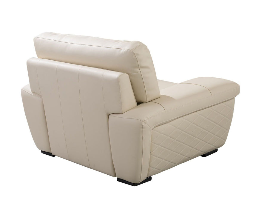 American Eagle Furniture - EK019 Cream Italian Leather Chair - EK019-CRM-CHR - GreatFurnitureDeal