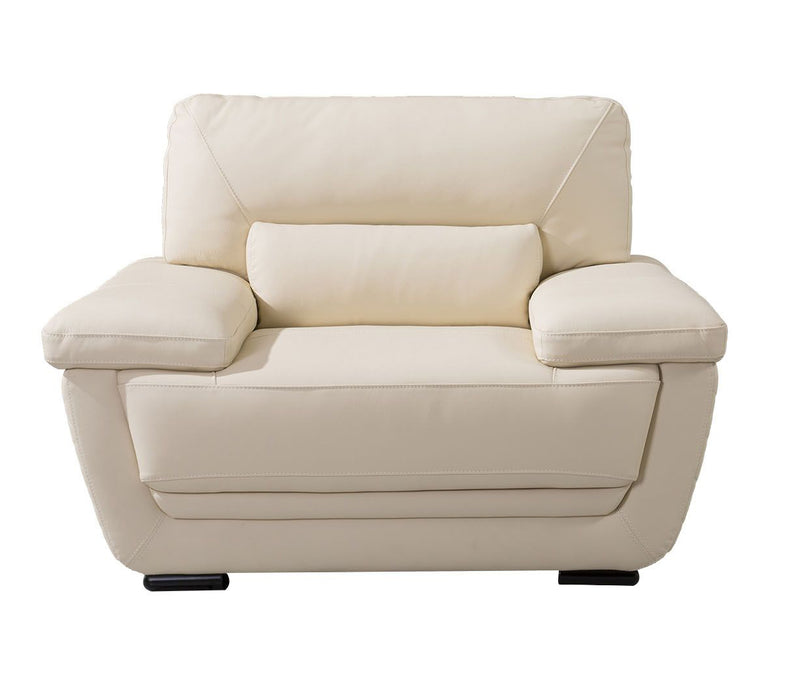 American Eagle Furniture - EK019 Cream Italian Leather Chair - EK019-CRM-CHR