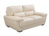 American Eagle Furniture - EK019 Cream Italian Leather Loveseat - EK019-CRM-LS - GreatFurnitureDeal