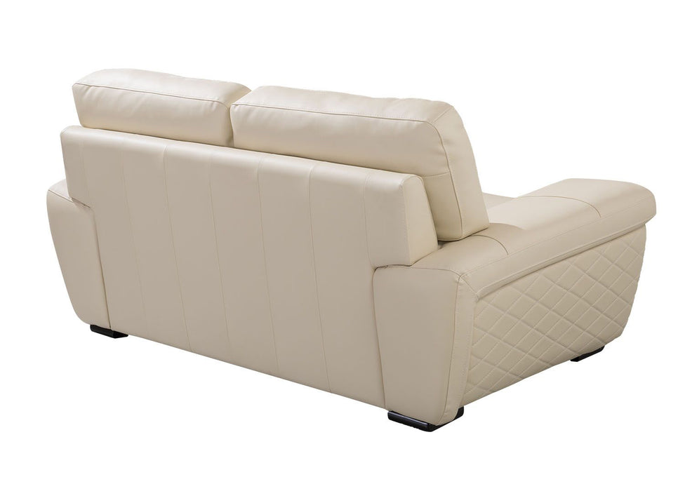 American Eagle Furniture - EK019 Cream Italian Leather Loveseat - EK019-CRM-LS