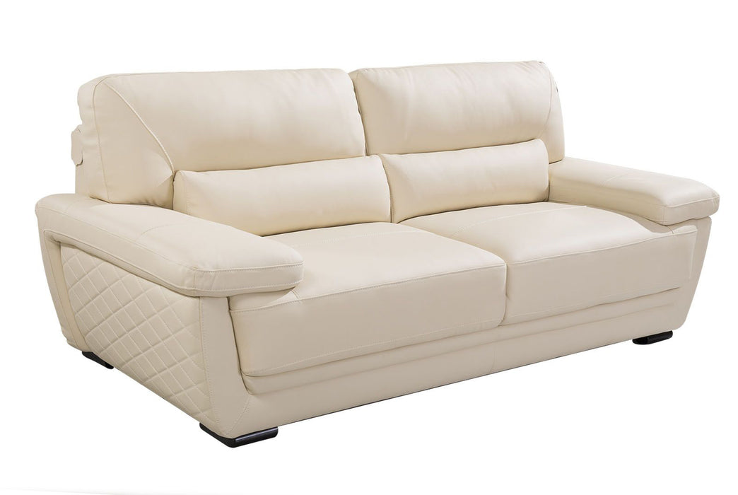 American Eagle Furniture - EK019 Cream Italian Leather Sofa - EK019-CRM-SF