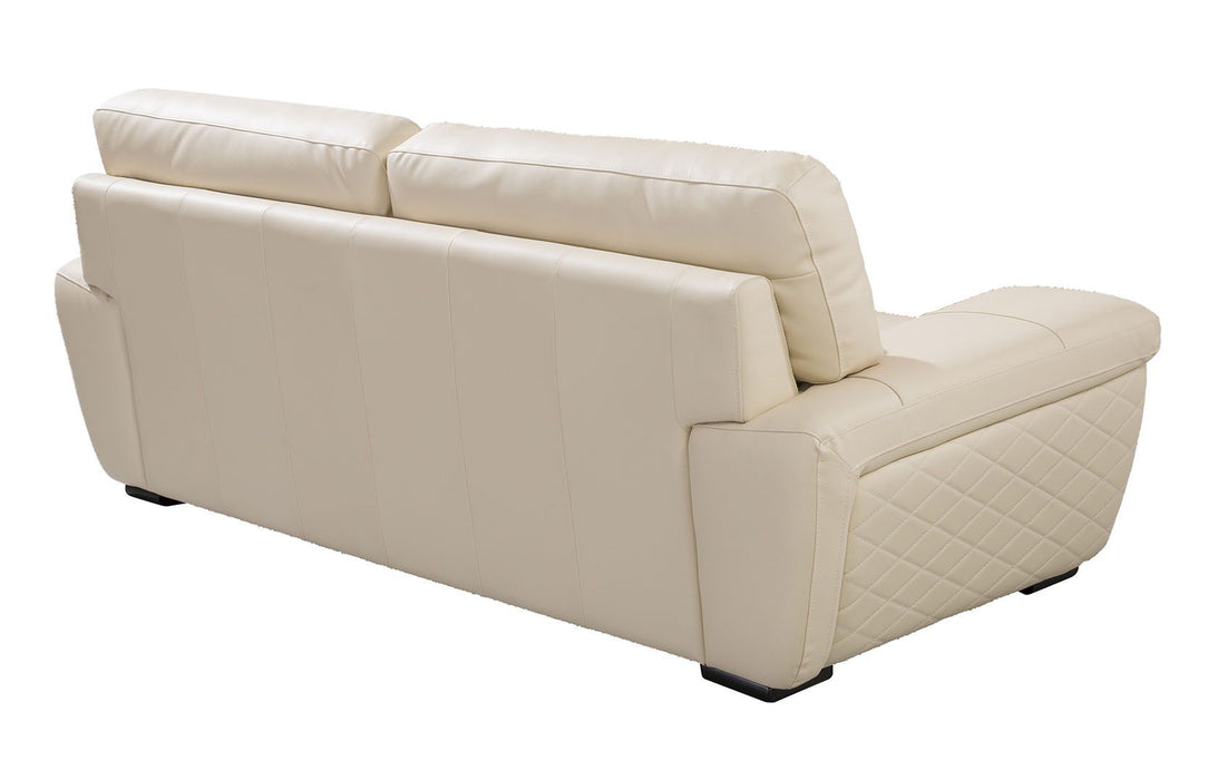 American Eagle Furniture - EK019 Cream Italian Leather Sofa - EK019-CRM-SF - GreatFurnitureDeal