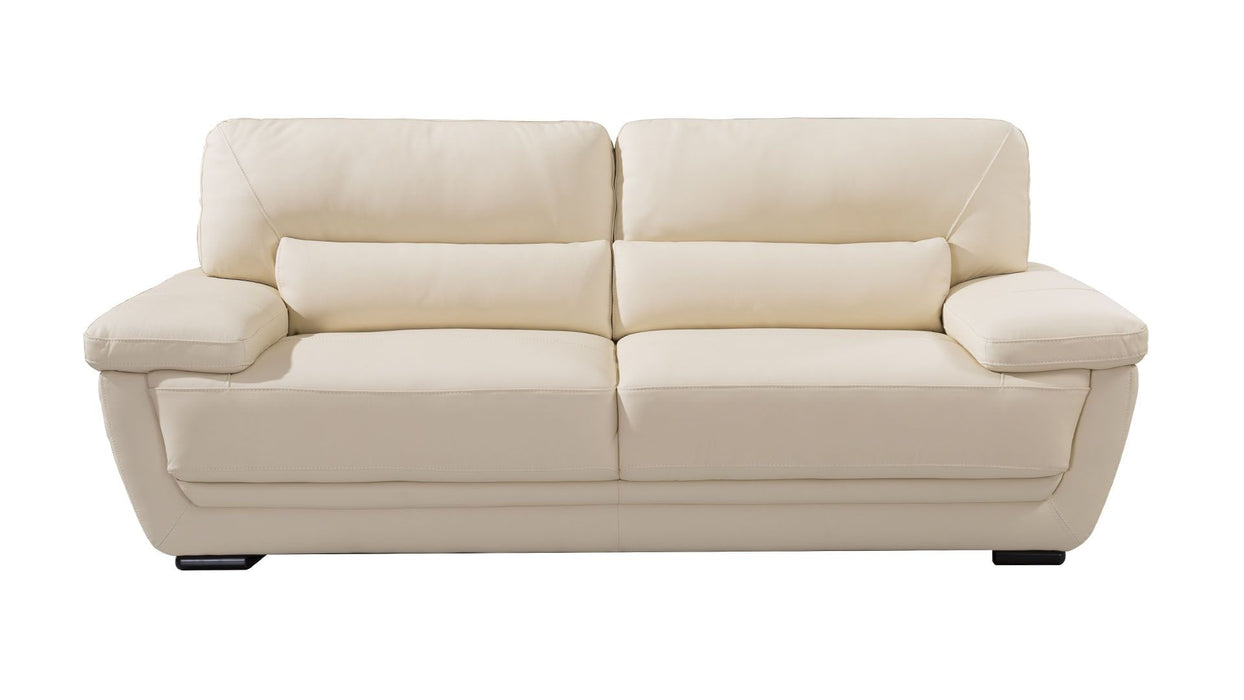 American Eagle Furniture - EK019 Cream Italian Leather 2 Piece Sofa Set - EK019-CRM SL - GreatFurnitureDeal