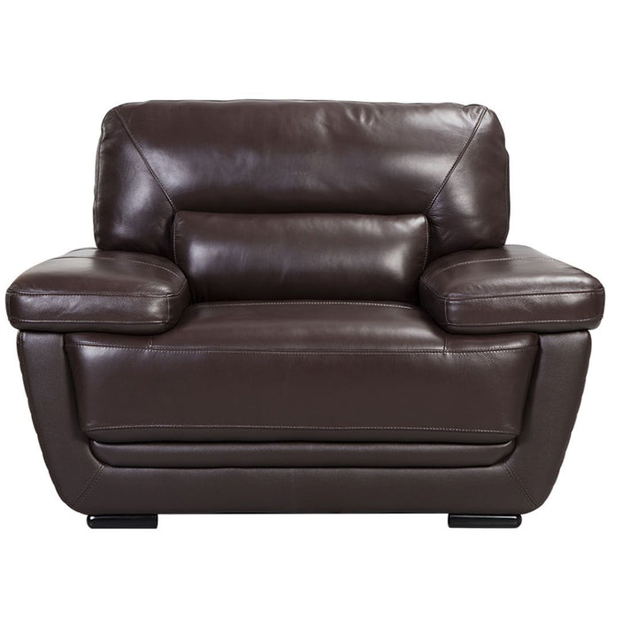 American Eagle Furniture - EK019 Dark Brown Italian Leather Chair - EK019-DB-CHR