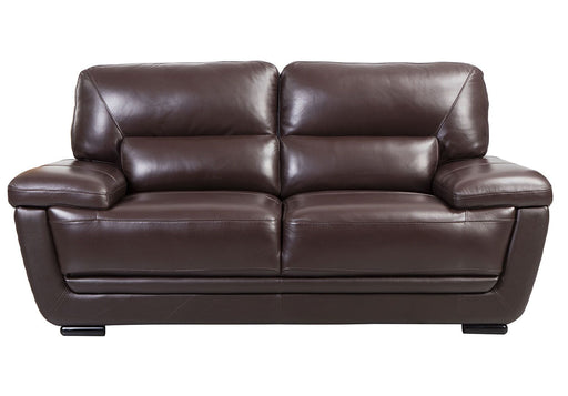 American Eagle Furniture - EK019 Dark Brown Italian Leather Loveseat - EK019-DB-LS - GreatFurnitureDeal