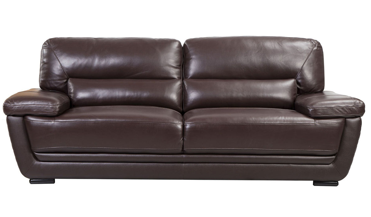American Eagle Furniture - EK019 Dark Brown Italian Leather Sofa - EK019-DB-SF