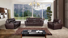 American Eagle Furniture - EK019 Dark Brown Italian Leather 2 Piece Sofa Set - EK019-DB  SL - GreatFurnitureDeal