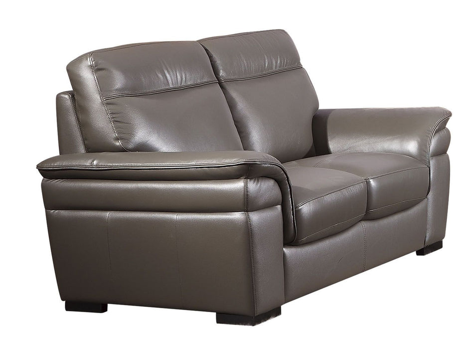 American Eagle Furniture - EK020 Taupe Italian Leather Loveseat - EK020-TPE-LS - GreatFurnitureDeal