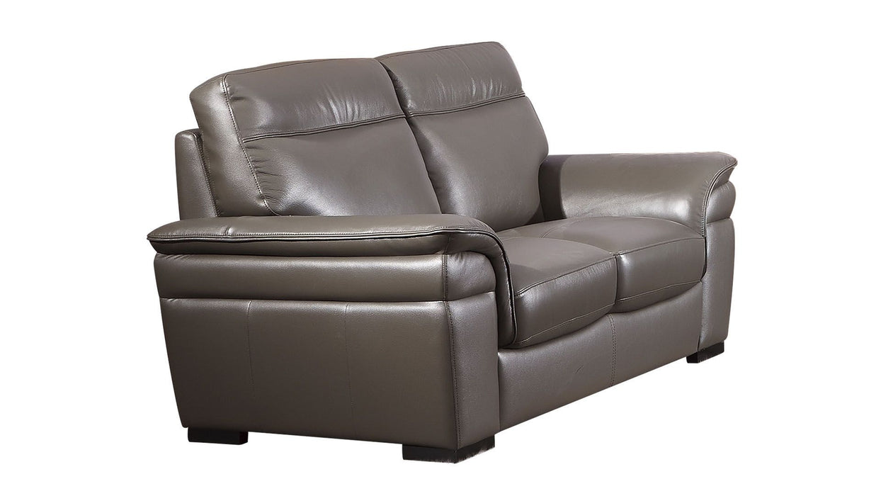 American Eagle Furniture - EK020 Taupe Italian Leather 2 Piece Sofa Set - EK020-TPE SL - GreatFurnitureDeal