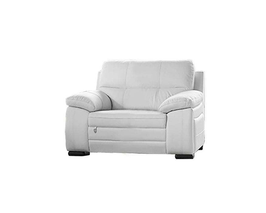 American Eagle Furniture - EK041 White Italian Leather 3 Piece Living Room Set - EK041-W-SLC - GreatFurnitureDeal