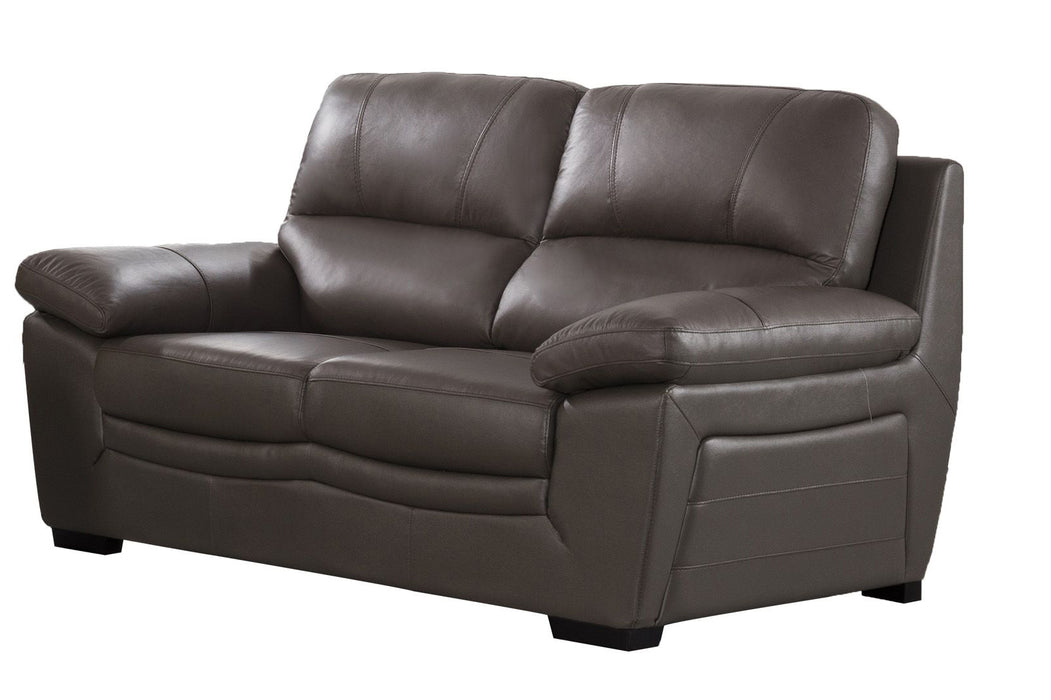 American Eagle Furniture - EK045 Taupe Italian Leather Loveseat - EK045-TPE-LS