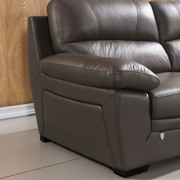American Eagle Furniture - EK045 Taupe Italian Leather Loveseat - EK045-TPE-LS