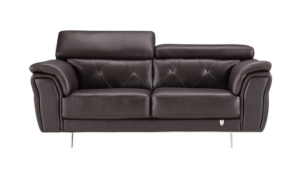 American Eagle Furniture - EK068 Dark Chocolate Italian Leather 3 Piece Living Room Set - EK068-DC SLC - GreatFurnitureDeal
