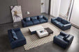 American Eagle Furniture - EK8008 Navy Blue Full Leather Loveseat - EK8008-NB-LS - GreatFurnitureDeal