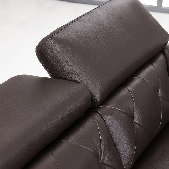 American Eagle Furniture - EK068 Dark Chocolate Italian Leather Sofa - EK068-DC-SF