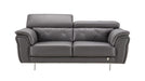 American Eagle Furniture - EK068 Dark Gray ItalianLeather 2 Piece Sofa Set - EK068-GR SL - GreatFurnitureDeal