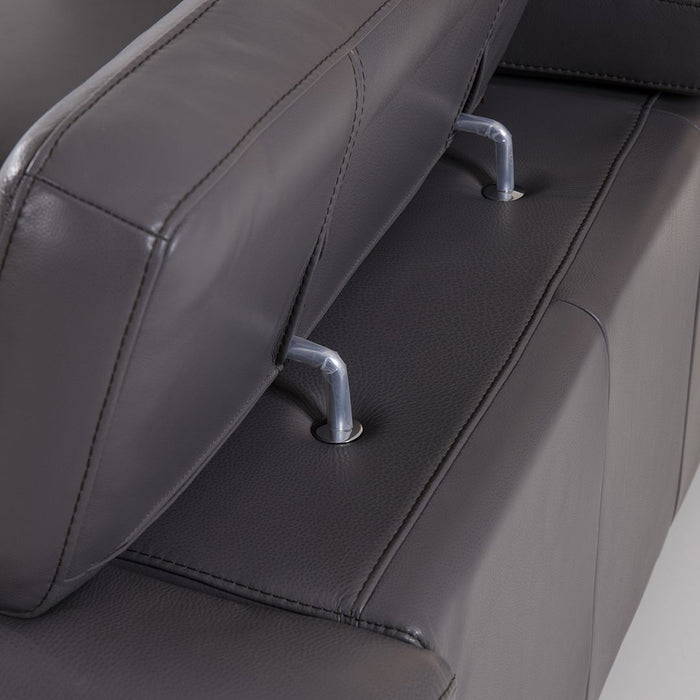 American Eagle Furniture - EK068 Dark Gray Italian Leather Loveseat - EK068-GR-LS