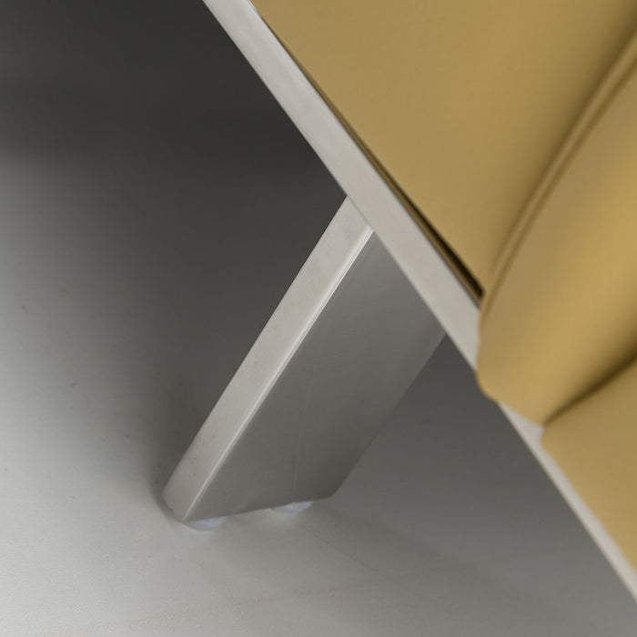 American Eagle Furniture - EK068 Yellow Italian Leather Loveseat - EK068-YO-LS - GreatFurnitureDeal