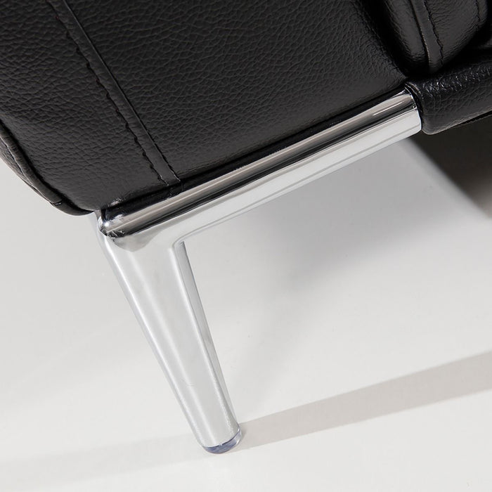American Eagle Furniture - EK071 Black Italian Leather Sofa - EK071-BK-SF - GreatFurnitureDeal