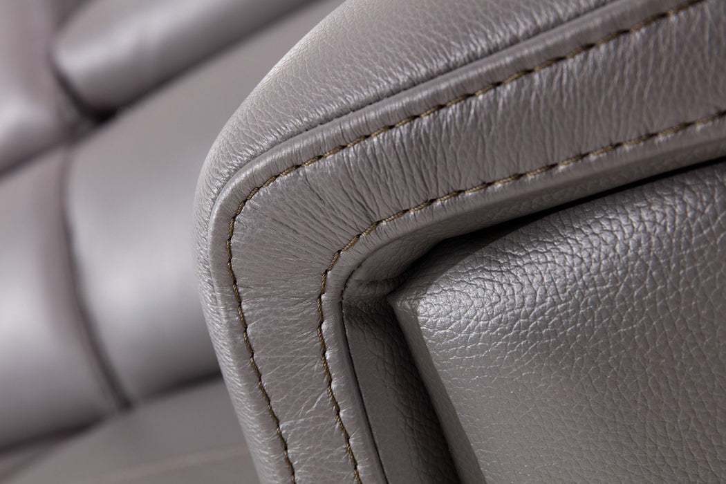 American Eagle Furniture - EK071 Dark Gray Italian Leather Chair - EK071-GR-CHR