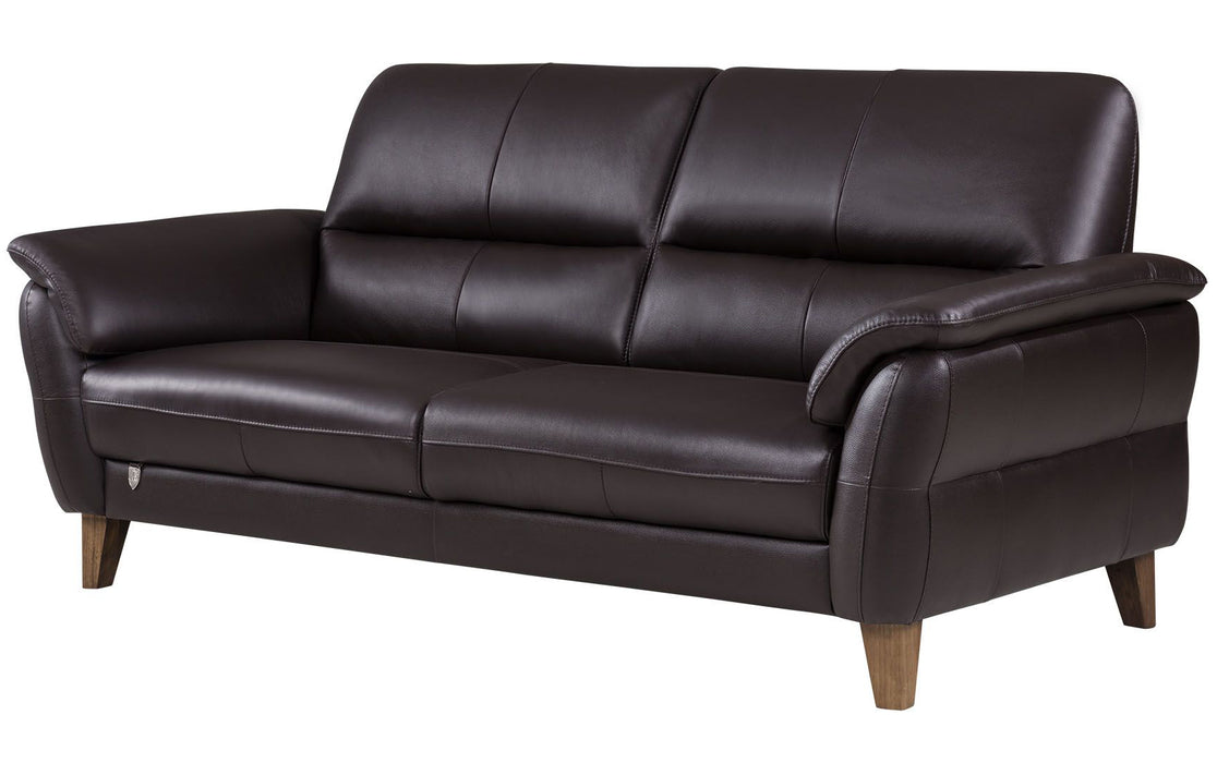 American Eagle Furniture - EK073 Dark Chocolate Italian Leather Sofa - EK073-DC-SF - GreatFurnitureDeal