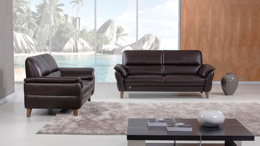 American Eagle Furniture - EK073 Dark Chocolate Italian Leather 2 Piece Sofa Set - EK073-DC SL - GreatFurnitureDeal