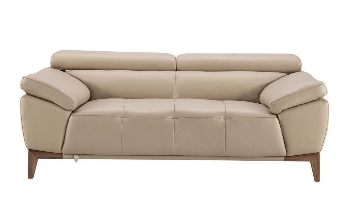 American Eagle Furniture - EK076 Tan Italian Leather Loveseat - EK076-TAN-LS - GreatFurnitureDeal