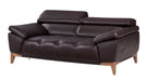 American Eagle Furniture - EK076 Dark Chocolate Italian Leather 2 Piece Sofa Set - EK076-DC SL - GreatFurnitureDeal