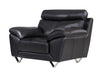 American Eagle Furniture - EK078 Black Italian Leather Chair - EK078-BK-CHR - GreatFurnitureDeal