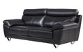 American Eagle Furniture - EK078 Black Italian Leather Sofa - EK078-BK-SF - GreatFurnitureDeal