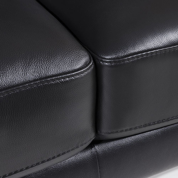 American Eagle Furniture - EK078 Black Italian Full Leather Sofa - EK078-FULL-B-SF - GreatFurnitureDeal
