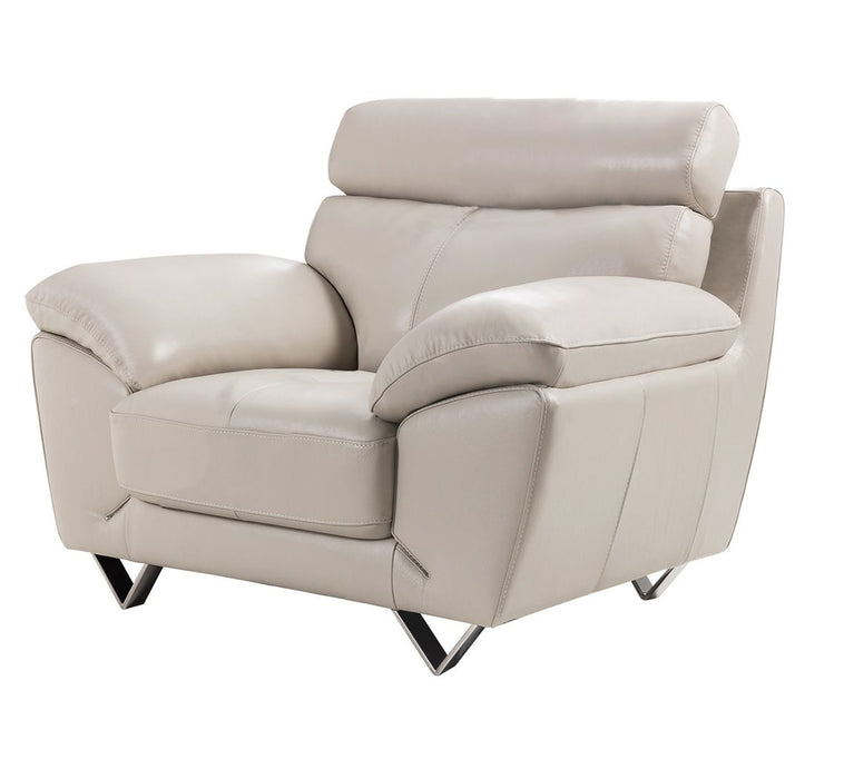 American Eagle Furniture - EK078 Light Gray Italian Leather Chair - EK078-LG-CHR - GreatFurnitureDeal
