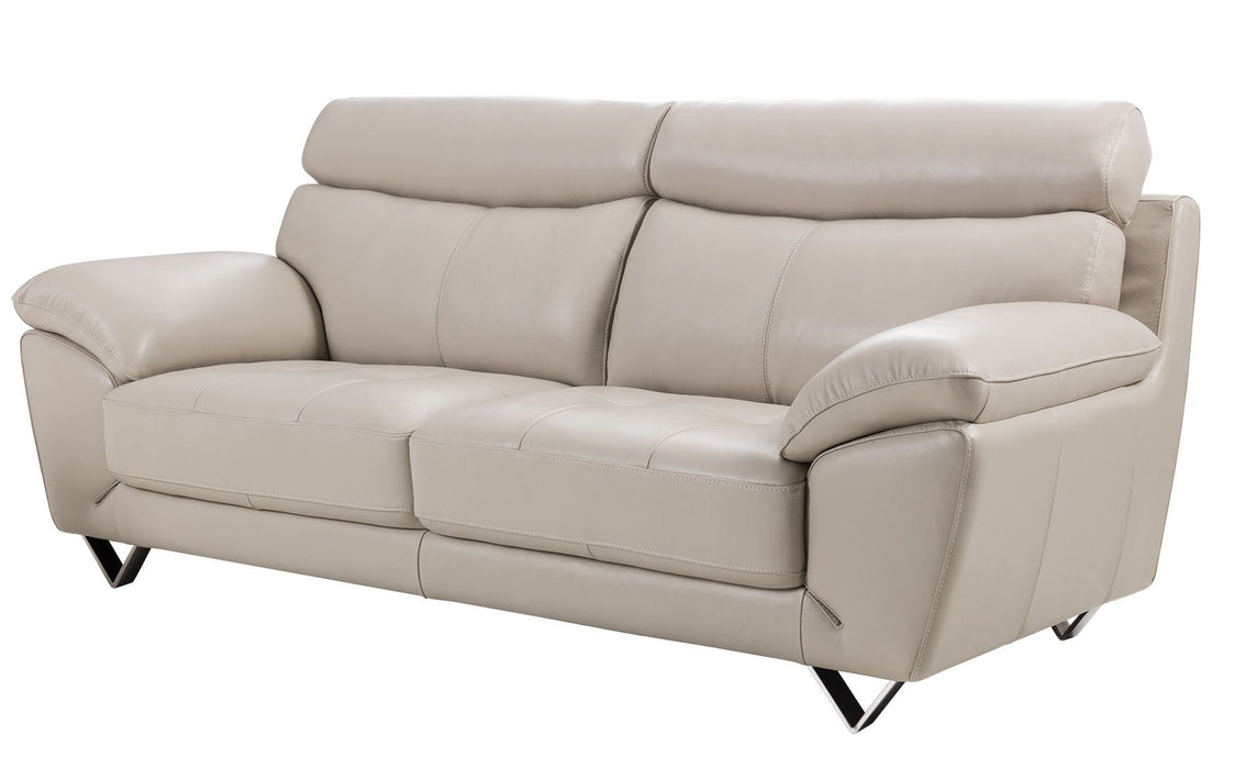 American Eagle Furniture - EK078 Light Gray Italian Leather Sofa - EK078-LG-SF