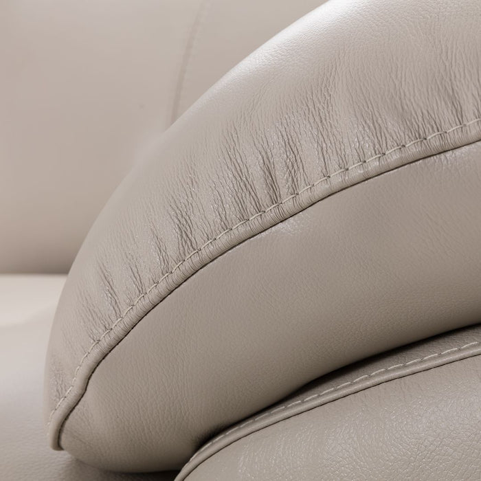 American Eagle Furniture - EK078 Light Gray Italian Leather Loveseat - EK078-LG-LS