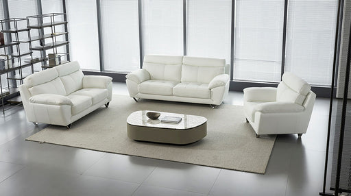 American Eagle Furniture - EK078 White Italian Leather 2 Piece Sofa SET - EK078-W-SL - GreatFurnitureDeal