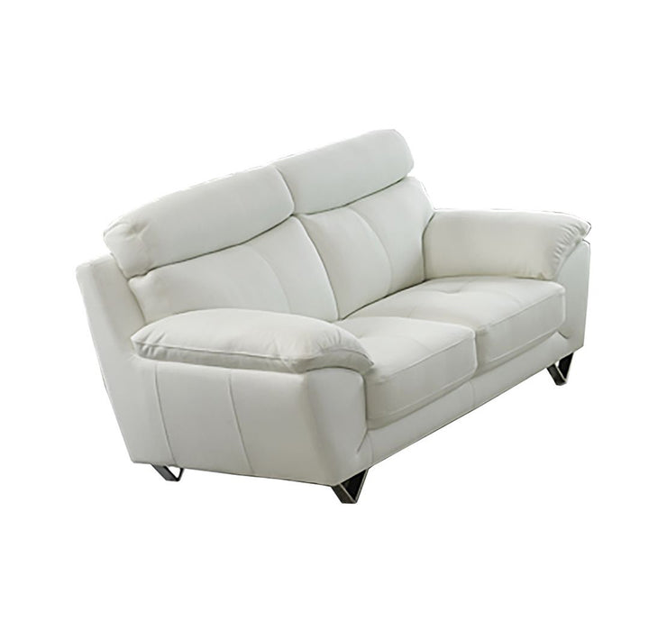 American Eagle Furniture - EK078 White Italian Leather 3 Piece Living Room Set - EK078-W-SLC - GreatFurnitureDeal