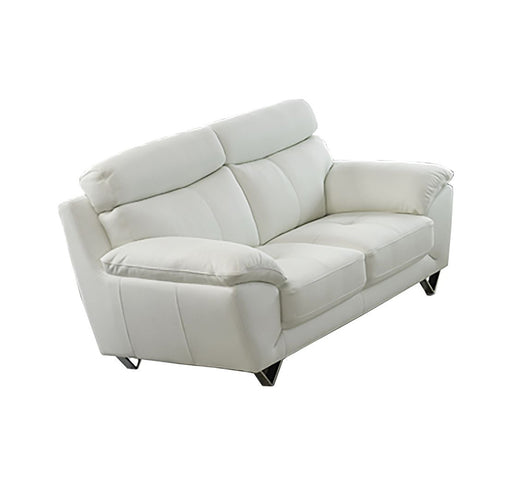 American Eagle Furniture - EK078 White Italian Leather Loveseat - EK078-W-LS - GreatFurnitureDeal