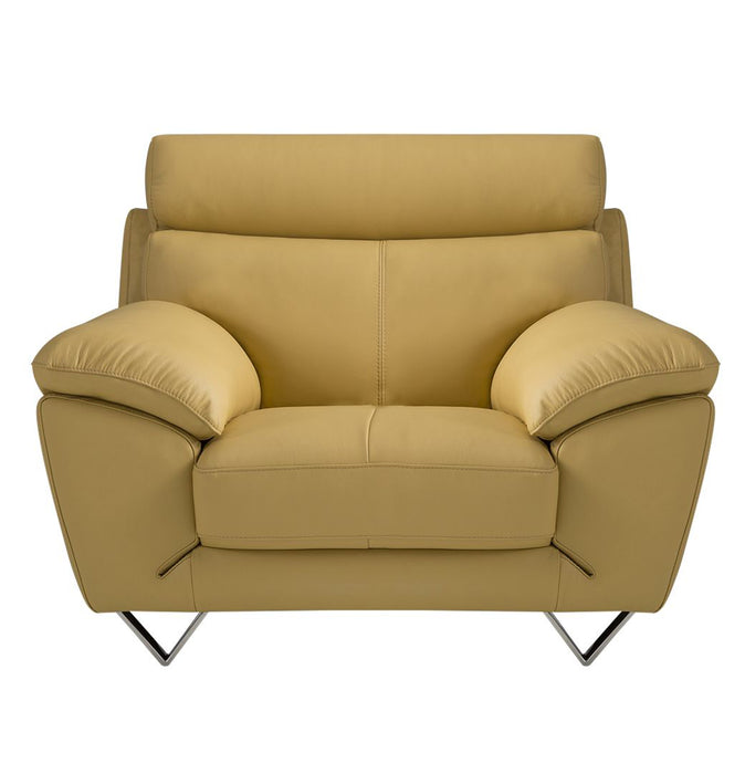 American Eagle Furniture - EK078 Yellow Italian Full Leather Chair - EK078-FULL-YO-CHR